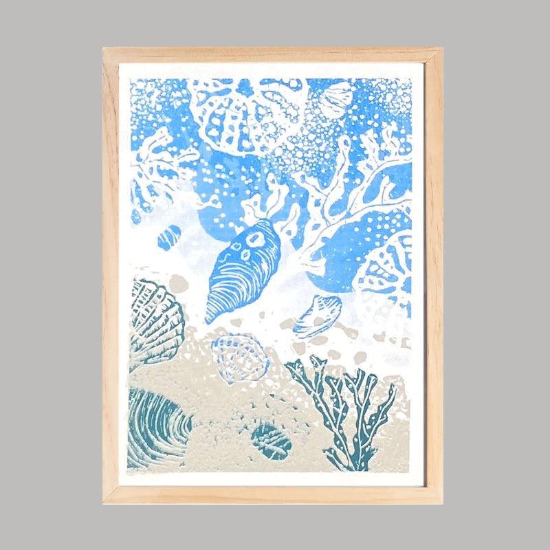 Sérigraphie Rivage – tirage limité 2 couleurs imprimé à la main, inspiration bord de mer et lumière naturelle